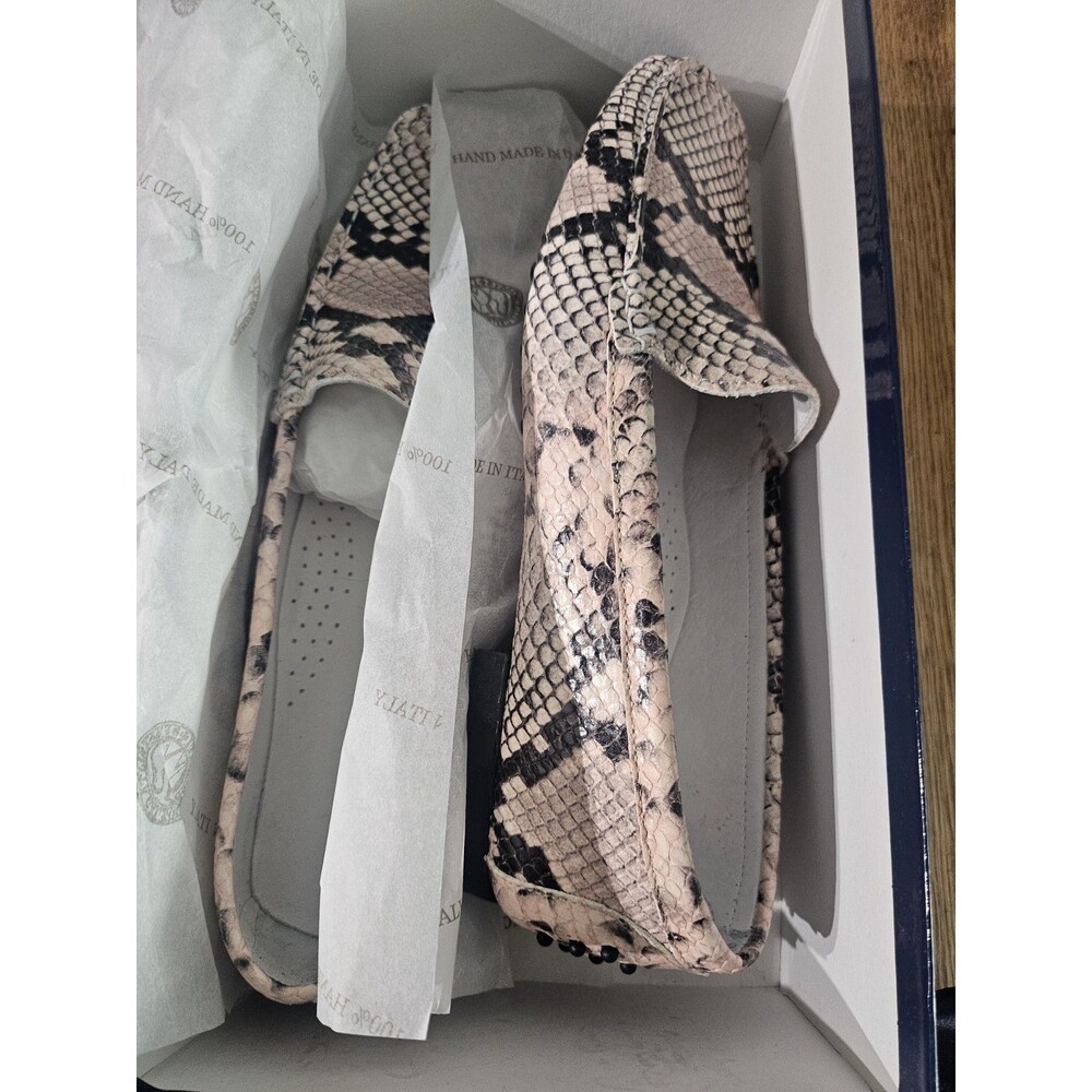 Michael Pasinkoff Pink Snake Skin Loafers. Sz 39  US 9 Made In Italy NIB Rare